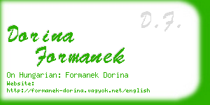 dorina formanek business card